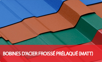 BOBINES D'ACIER FROISSÉ PRÉLAQUÉ (MATT)