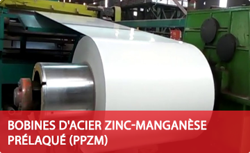 BOBINES D'ACIER ZINC-MANGANÈSE PRÉLAQUÉ (PPZM)